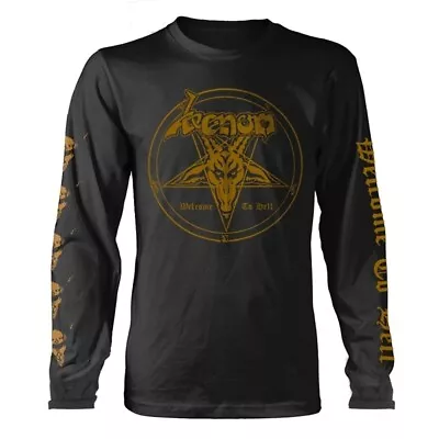 Buy Venom 'Welcome To Hell - Gold Print' Black Long Sleeve T Shirt - NEW • 24.99£