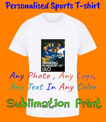 Buy Personalised / Plain Sports Breathable Tshirt - Image Logo Full Colour Print • 6.99£