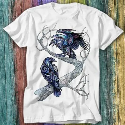 Buy Hugin And Munin Ravens Norse Mythology Viking God Odin Raven T Shirt Top Tee 470 • 6.70£