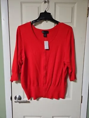 Buy Lane Bryant Womens 26/28 Red Full Zip Cardigan Jacket Shacket Festive Holiday  • 18.89£