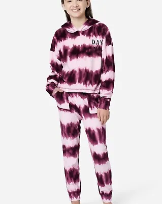 Buy NWT 16 18 JUSTICE Tie Dye Hood Pajamas Jogger Christmas Fall Winter Loungewear • 24.71£