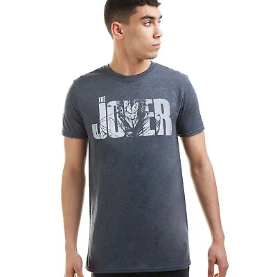 Buy Official DC Comics Mens Joker Text T-shirt Grey S-2XL • 13.99£