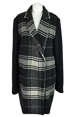 Buy GAP TALL Black Overcoat Size XL Womens Checked Outdoors Outerwear Womenswear • 15£