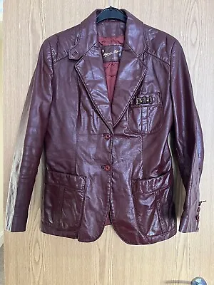 Buy Etienne Aigner Brown / Burgundy 100% Leather Vintage Button Jacket Women’s Uk 14 • 39.99£