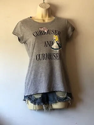 Buy Disney Alice In Wonderland Curiouser Graphic T-Shirt Cheshire Cat Women’s VTG • 33.77£
