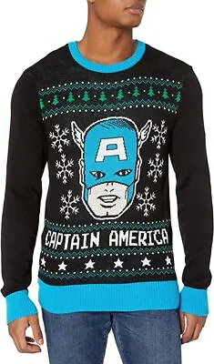 Buy BNWT Men's Large Marvel Captain America Disney Licensed Christmas Sweater • 14.37£