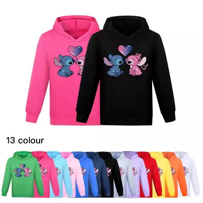 Buy Kids Lilo And Stitch Hoodies Tops Long Sleeve Jumper Sweatshirt Xmas Gifts UK • 8.99£