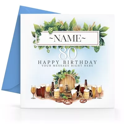 Buy Personalised 80th Birthday Card Male Uncle Brother Dad Friend Husband Father • 2.95£