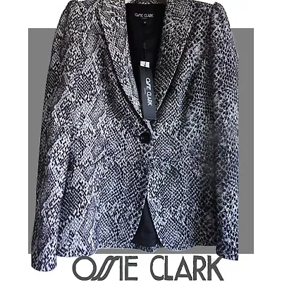 Buy Ozzie Clark Jacket Size 10 Snakeskin Vintage Ozzie Black Single Breast  NWT • 39.77£