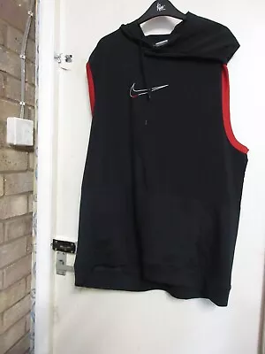 Buy Mens Dr Fit Xl 44ins Black/red Sleeveless Hoodie • 7.50£