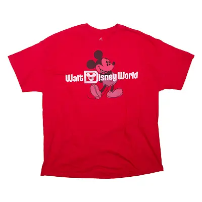 Buy DISNEY Mickey Mouse T-Shirt Red Short Sleeve Mens 2XL • 7.99£