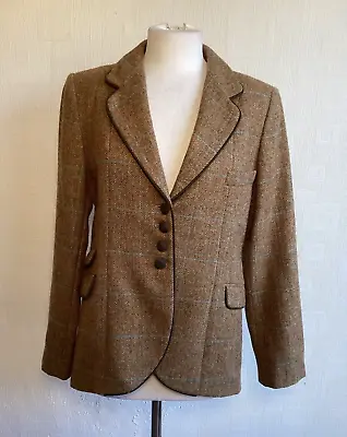 Buy House Of Bruar Pure Wool Tweed Jacket Sz UK 14 Mustard Yellow Blazer Hacking • 100£