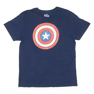 Buy MARVEL Captain America Mens T-Shirt Blue L • 10.99£