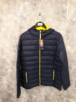 Buy Men's URBAN Navy Blue BNWT Full Zip Hooded Jacket Size UK XL CG ZZ2 • 7.99£