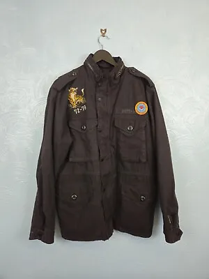 Buy Superdry M65 Jacket Mens Size XL Hero Military Embroidered Tiger Black • 42.99£
