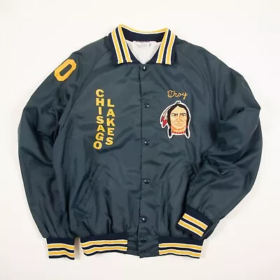Buy Vintage Chisago Lakes Minnesota Bomber Jacket Made In USA Varsity Jacket 3246 • 34.99£