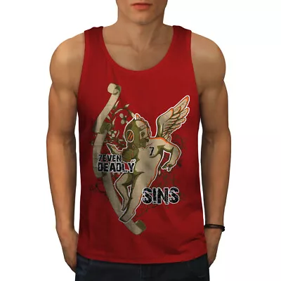 Buy Wellcoda Deadly Sins Angel Horror Mens Tank Top, Mask Active Sports Shirt • 14.99£