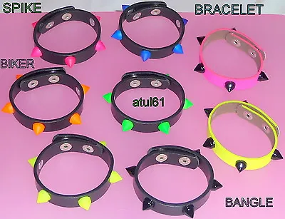 Buy Rubber Spike Bracelet Cuff  Wristband Studded Emo Punk Goth Unisex Jewellery NEW • 3.49£