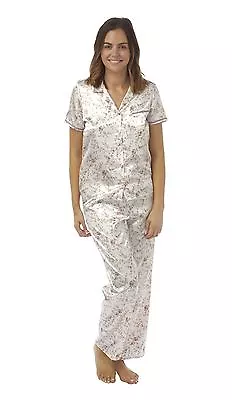 Buy Women's Blossom Soft Touch Satin Pyjamas, Pyjama Set Nightwear, Size 8-22, BH50 • 11.95£