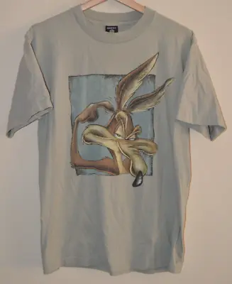 Buy Vintage 1995 Wile E Coyote Warner Bros Studio Store Grey T-shirt Top Size Large • 19£