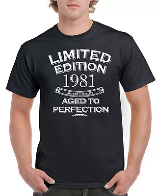 Buy 43rd Birthday Gifts Year 1981 43 Years Old Present Mens T Shirt Limited Edition • 8.99£