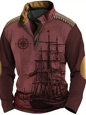 Buy Brand New. Sailboat And Compass Mens Graphic Hoodie  • 15£