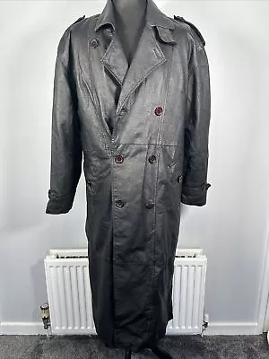 Buy Global Identity G-III Vintage Black Leather Coat Jacket Button Liner Men's M • 99.99£