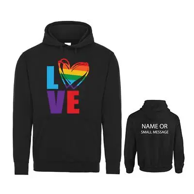 Buy Pride Love Heart Hoodie Personalised Gift Customised • 29.95£