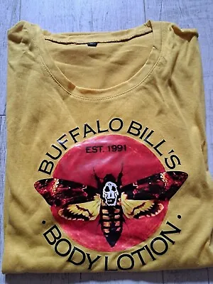 Buy SILENCE OF THE LAMBS Buffalo Bills T-Shirt LARGE Vintage YELLOW Hannibal Unisex • 24.50£