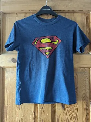 Buy Blue Superman T-Shirt Size 12 Years 12Y Tee Comic Book Superhero Man Steel Kids • 5.70£
