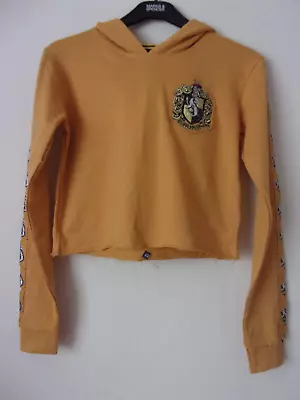 Buy New Harry Potter Licensed Ladies Girls Hufflepuff House Cropped Hoodie Top Sze M • 14.99£