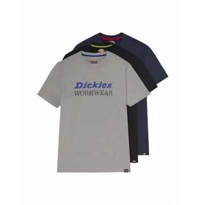 Buy Dickies RUTLAND Mens 3 Pack Comfortable Cotton Graphic T-shirt Multicoloured • 46£