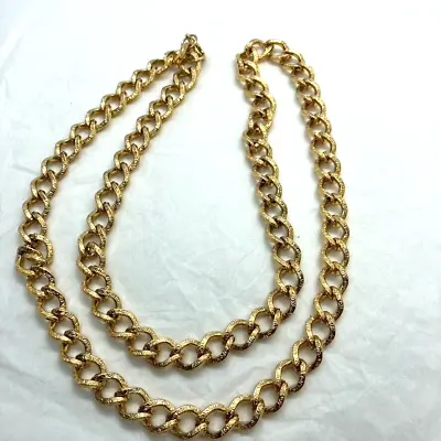 Buy Decorative Gold Tone Metal Long 91cm Chain Necklace Heavy Costume Jewellery • 18£