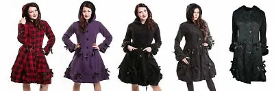Buy Poizen Industries Alice Coat Women Goth Punk Emo Winter Gothic Cosy Fleece Coat  • 71.99£