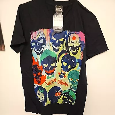 Buy Suicide Squad Comic Skull Icon Heads Poster Schädel Männer Men T-Shirt Schwarz • 10£