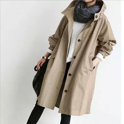 Buy New Womens Oversized Hooded Windbreaker Casual Jacket Loose Trench Coat Overcoat • 23.10£