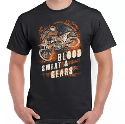 Buy Blood Sweat And Gears Mens Funny Motocross T-Shirt Motorbike Motox Dirt Bike   • 10.98£