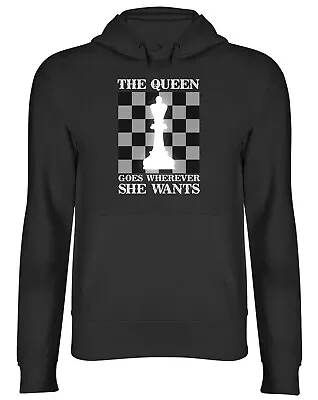 Buy Chess Hoodie Mens Womens Queen Goes Wherever She Wants Top Gift • 17.99£