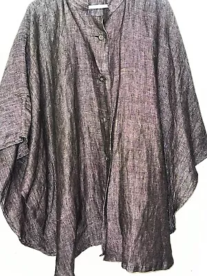 Buy Ladies Jacket Poncho Cape Cloak Raw Silk Wine Col Silk Good Condition • 25£