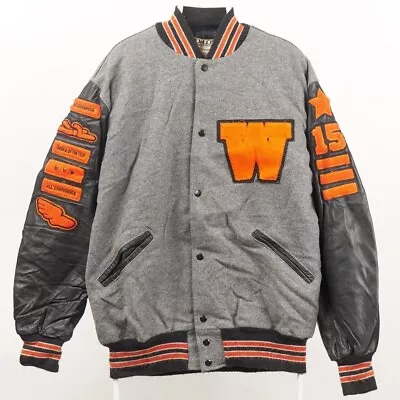 Buy Vintage Letterman Varsity Jacket Baseball College Wool Leather DeLong USA • 40£