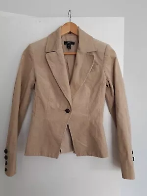 Buy Mango MNG Ladies Short Tailored Jacket Beige Corduroy Size 36 8-10.  Rare Find • 8.99£