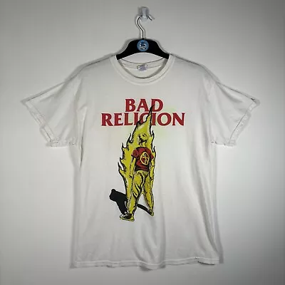 Buy BAD RELIGION Boy On Fire American Punk Rock Band Mens Tee Shirt White • 11.99£