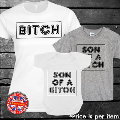 Buy Bitch - Son Of A Bitch Matching Family T-shirt Babygrow Set Gift Mother Son • 9.99£
