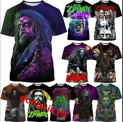 Buy Mens Womens Rob Zombie Heavy Metal Rock 3D T-Shirt Short Sleeve Tee Tops Gift • 8.87£