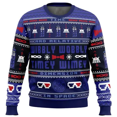 Buy Wibbly Wobbly Doctor Who Ugly Christmas Sweater, All Over Print Gift • 38.85£