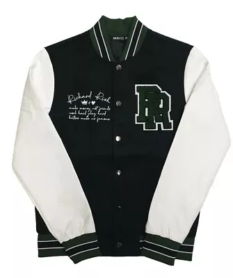 Buy Mens Baseball Jacket Varsity College Sports Jacket Black • 45£