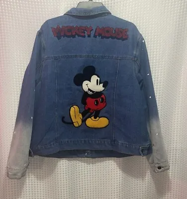 Buy Disney Womens Mickey Mouse Vintage Denim Jean Jacket Plus Sz 3X EUC • 50.08£