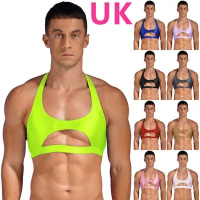 Buy UK Men Hollow Out Sleeveless Muscle Half Tank Top Vest Shirt Seamless Sport Bras • 10.49£