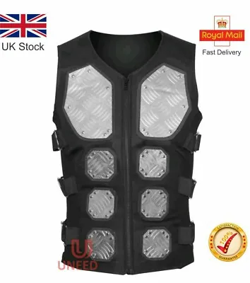 Buy Diamond-plate Metal Cyber Bodice Waistcoat Jacket Steampunk Coat Gothic Vest • 46.99£