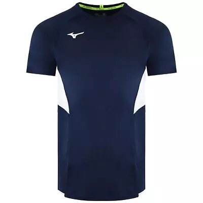 Buy Mizuno Team Authentic Short Sleeve Crew Neck Mens Navy T-Shirt U2EA710214 • 18.99£